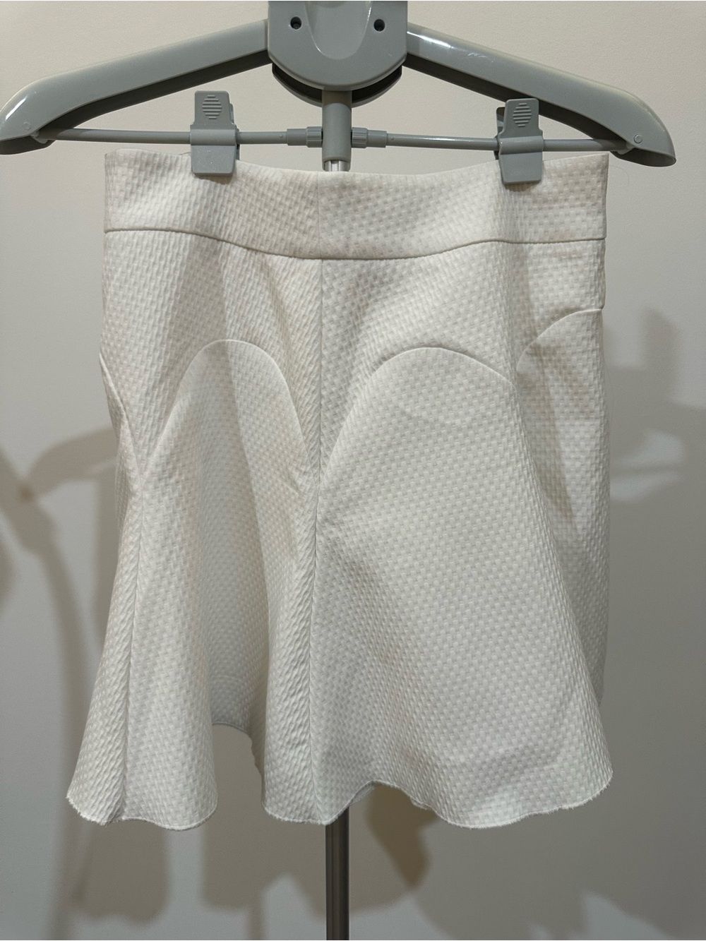 Divided White Textured Circle Skirt